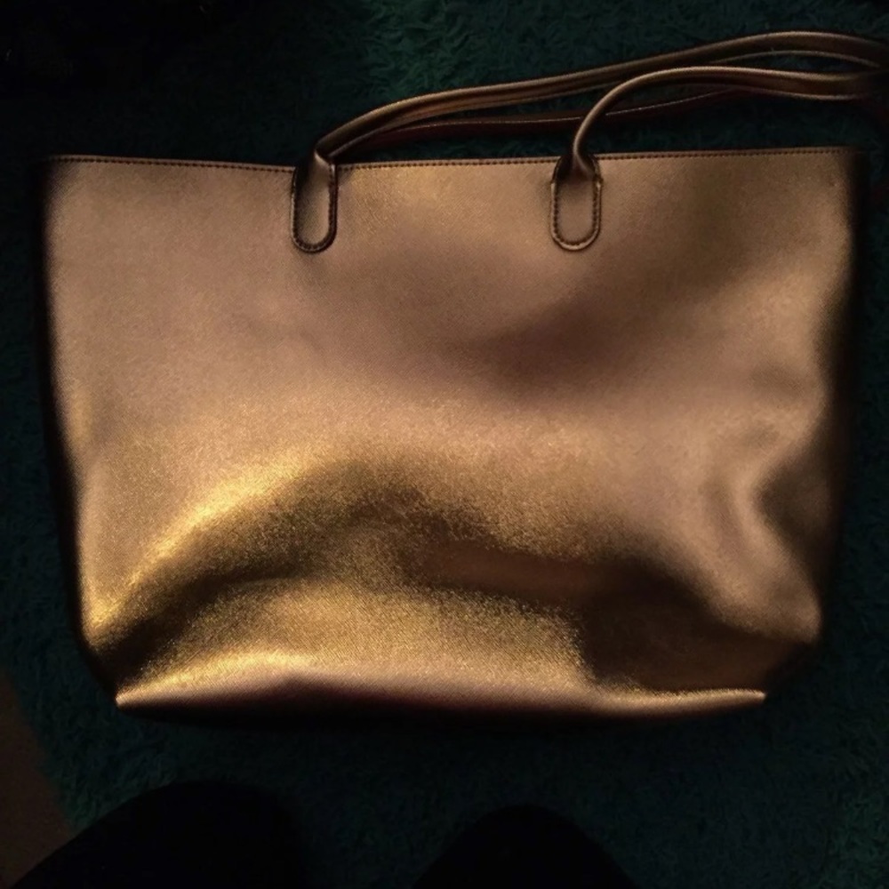 Rose gold tote.